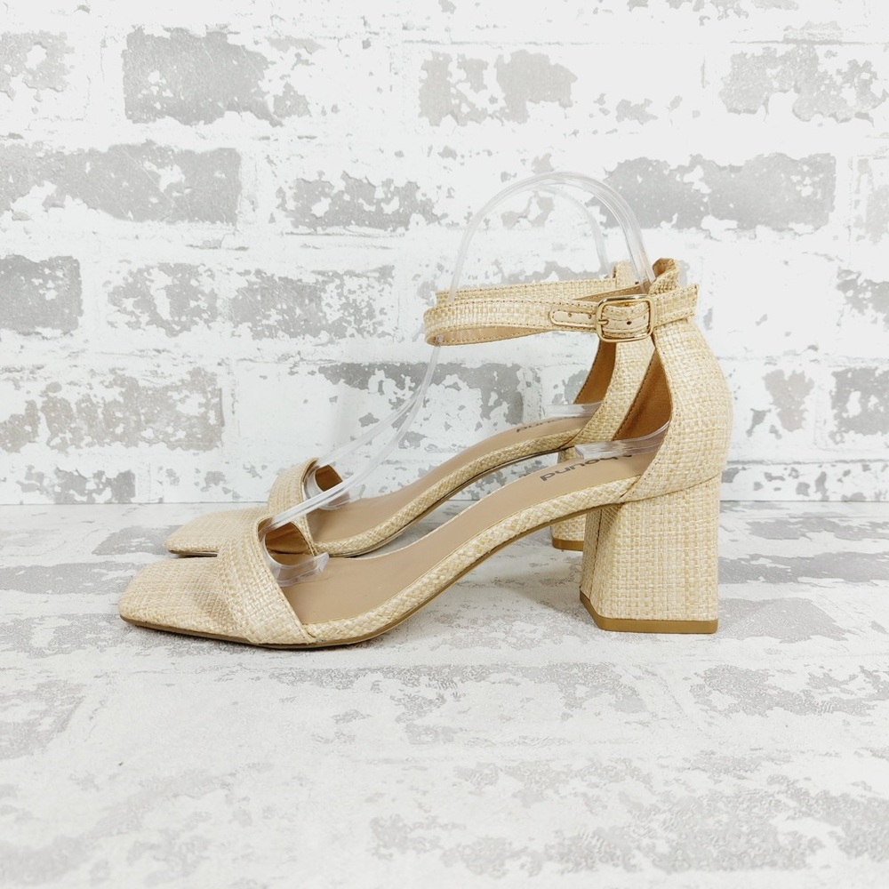 NEW Abound Finn Tan Square Toe Ankle Buckle Sandals V574